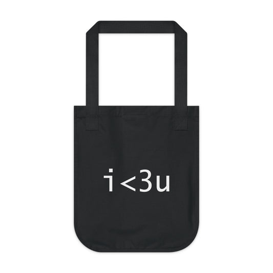 i<3u organic canvas tote_